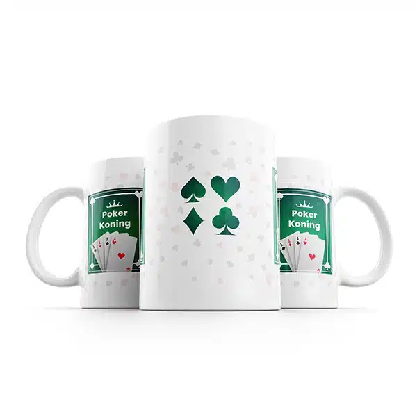 Poker koning mok naast elkaar Poker koning mok naast elkaar
