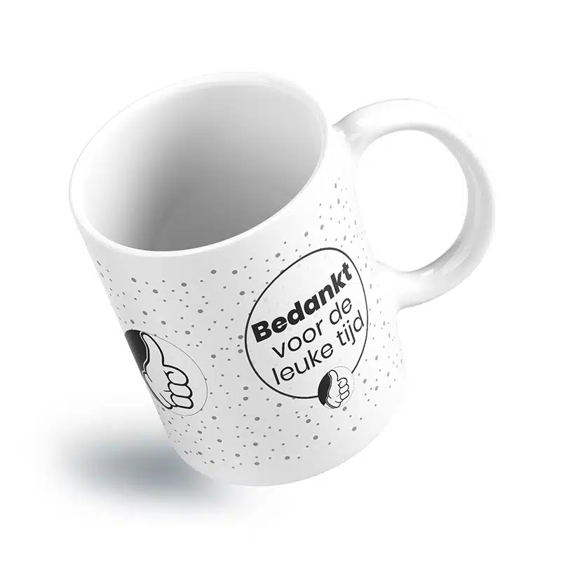 Bedankt voor de leuke tijd mok actie Bedankt voor de leuke tijd mok actie