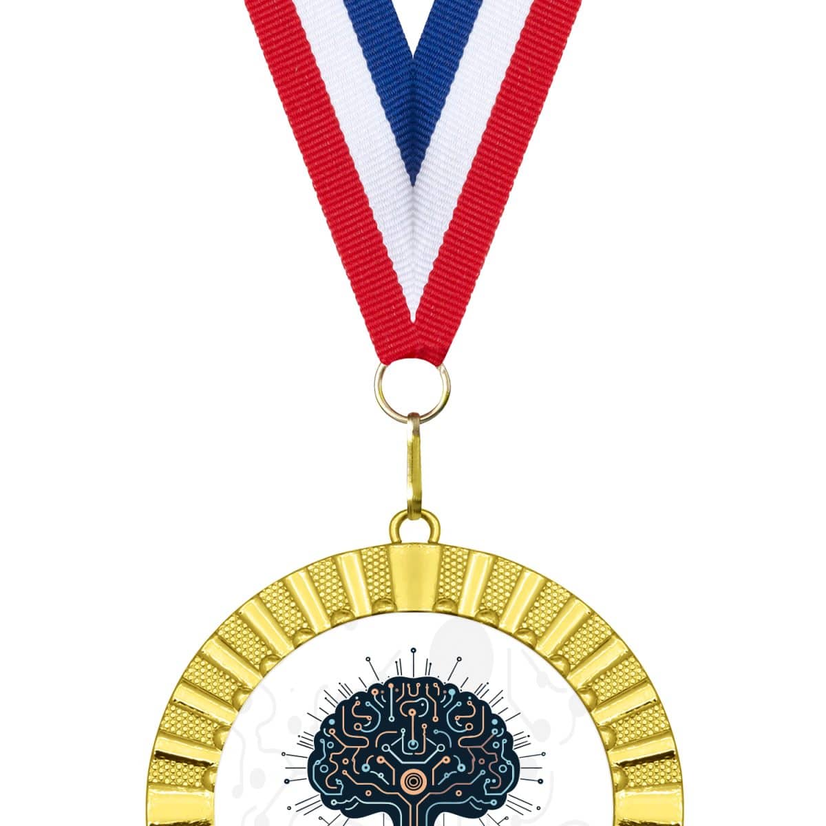De slimste mens medaille met halslint rood-wit-blauw