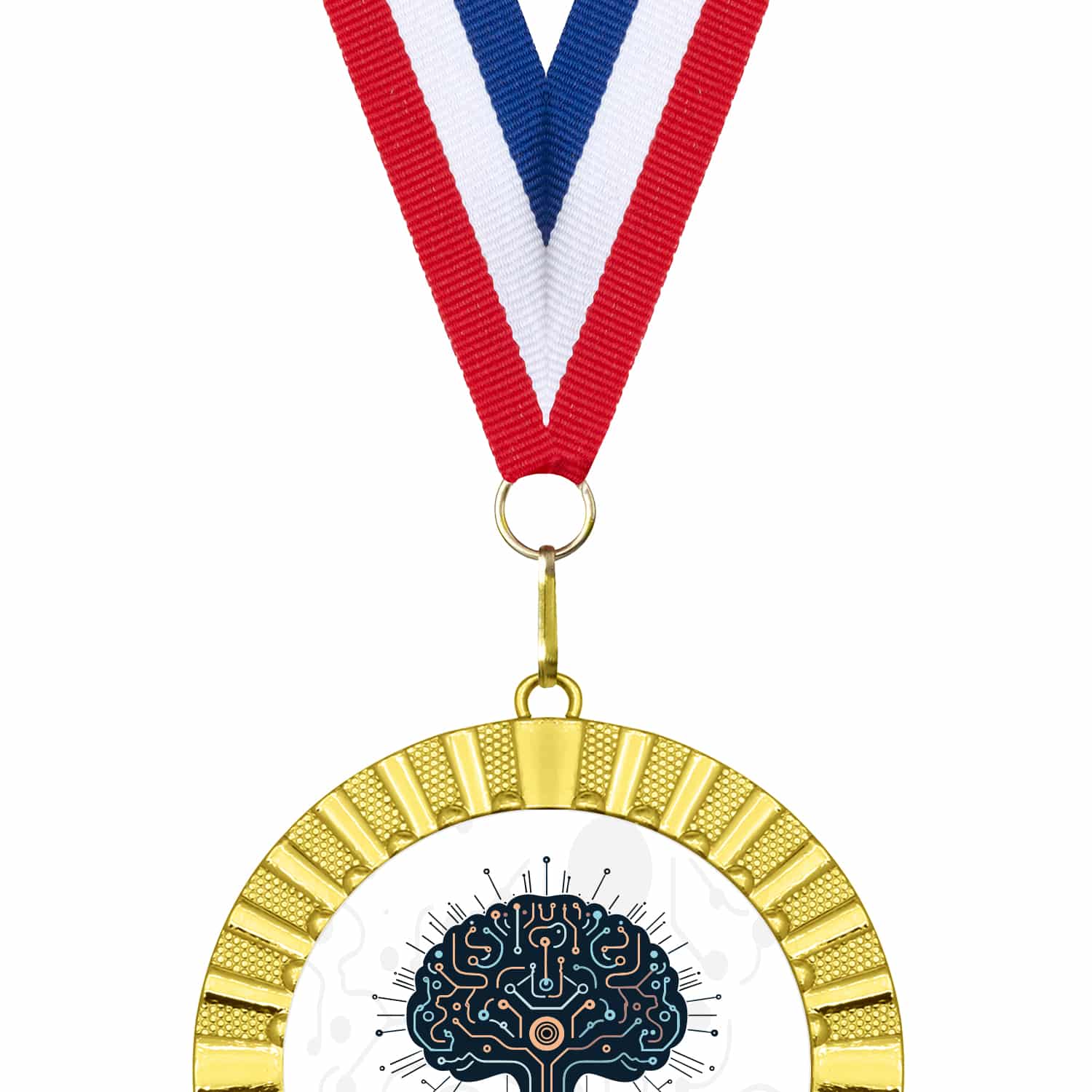 De slimste mens medaille met halslint rood-wit-blauw De slimste mens medaille met halslint rood-wit-blauw