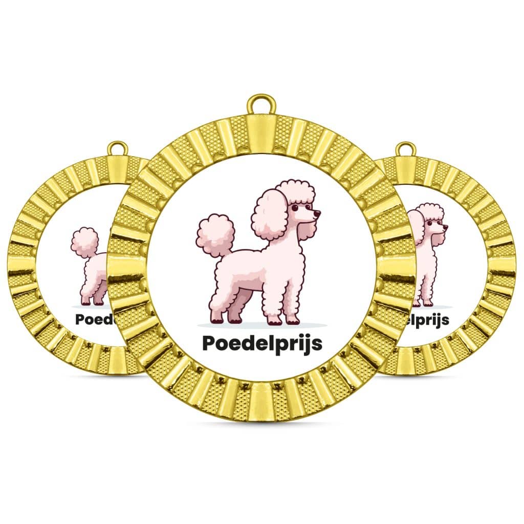 Poedelprijs medaille naast elkaar