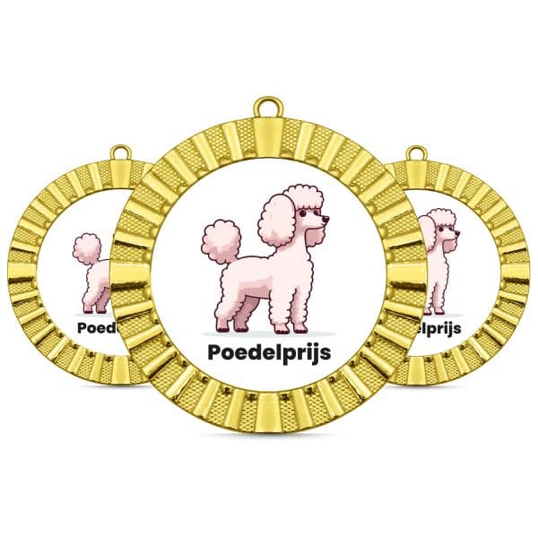 Poedelprijs medaille naast elkaar