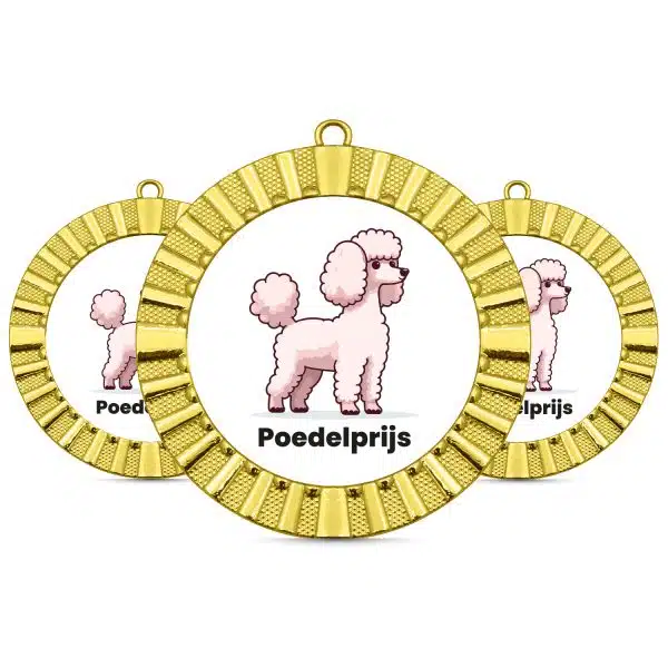 Poedelprijs medaille naast elkaar