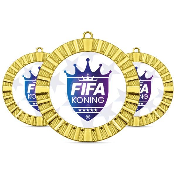Fifa koning medaille naast elkaar