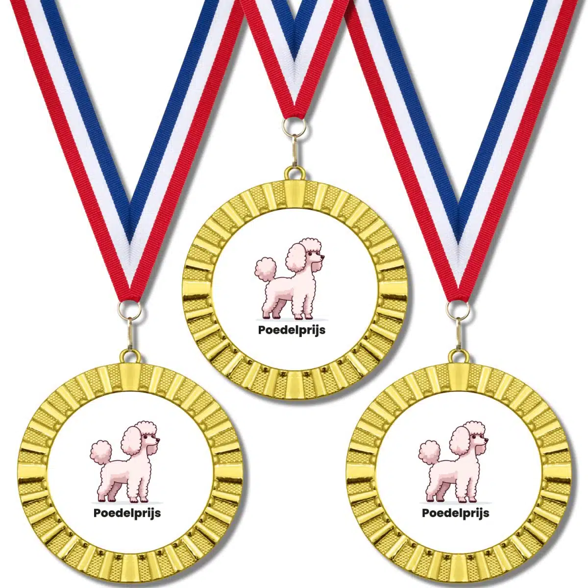 Poedelprijs medaille grote halslint
