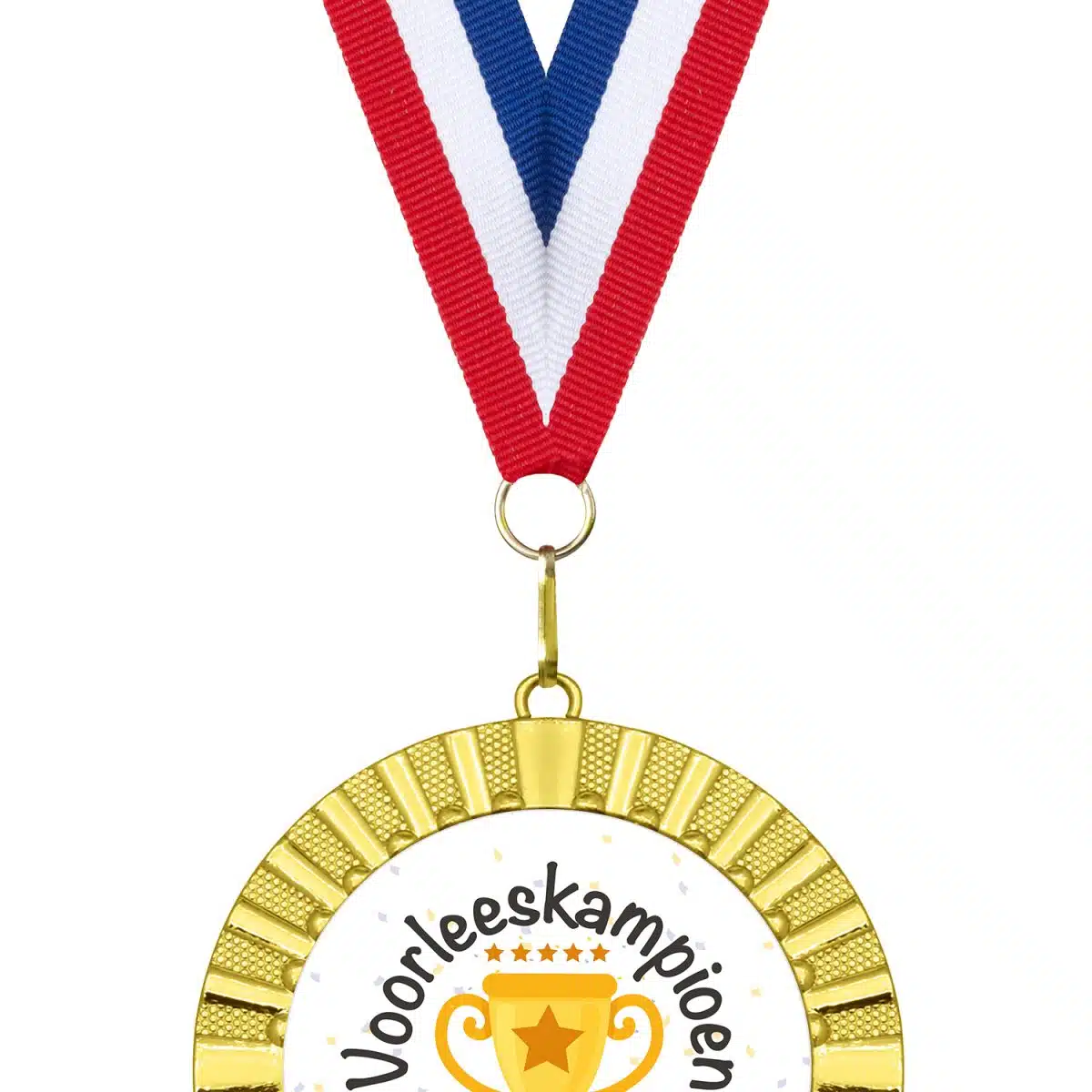 De slimste mens medaille met halslint rood-wit-blauw