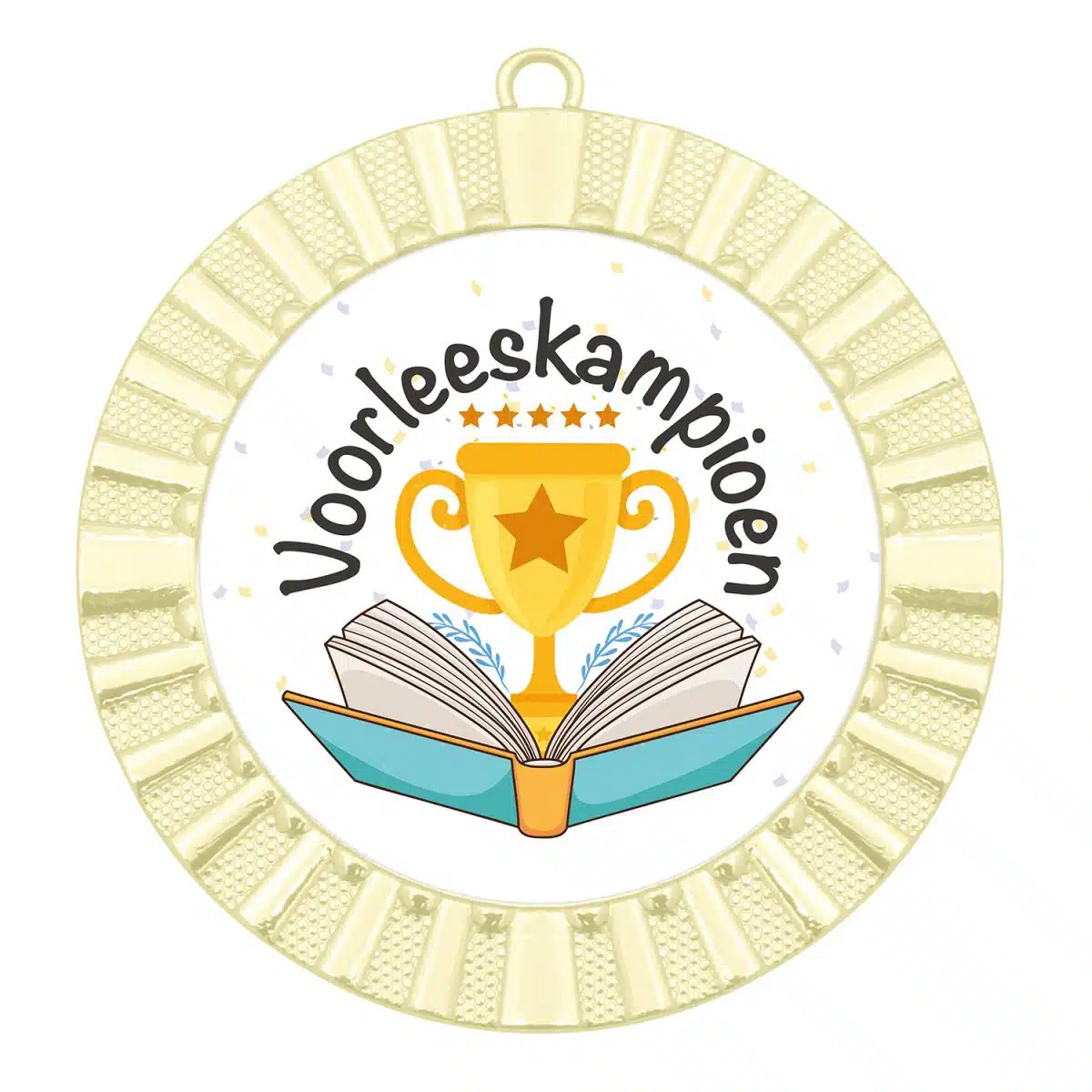 Voorleeskampioen medaille ontwerp